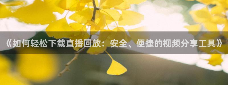 柠檬体育直播官网：《如何轻松下载直播回放：安全、便捷的视频分享工具》